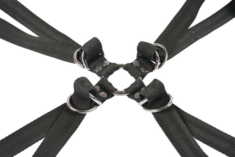SPORTSHEETS Velvet Noir Adjustable Hog Tie & Cuff Set