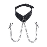 SPORTSHEETS Velvet Noir Collar & Removable Clamps