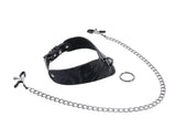 SPORTSHEETS Velvet Noir Collar & Removable Clamps