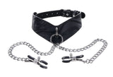 SPORTSHEETS Velvet Noir Collar & Removable Clamps