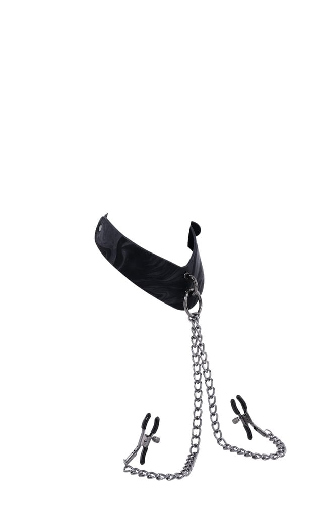 SPORTSHEETS Velvet Noir Collar & Removable Clamps
