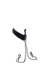 SPORTSHEETS Velvet Noir Collar & Removable Clamps