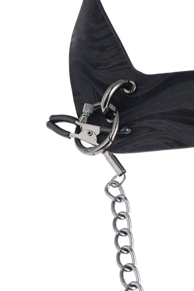 SPORTSHEETS Velvet Noir Collar & Removable Clamps