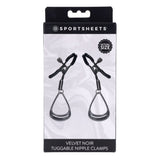 SPORTSHEETS Velvet Noir Tuggable Nipple Clamps