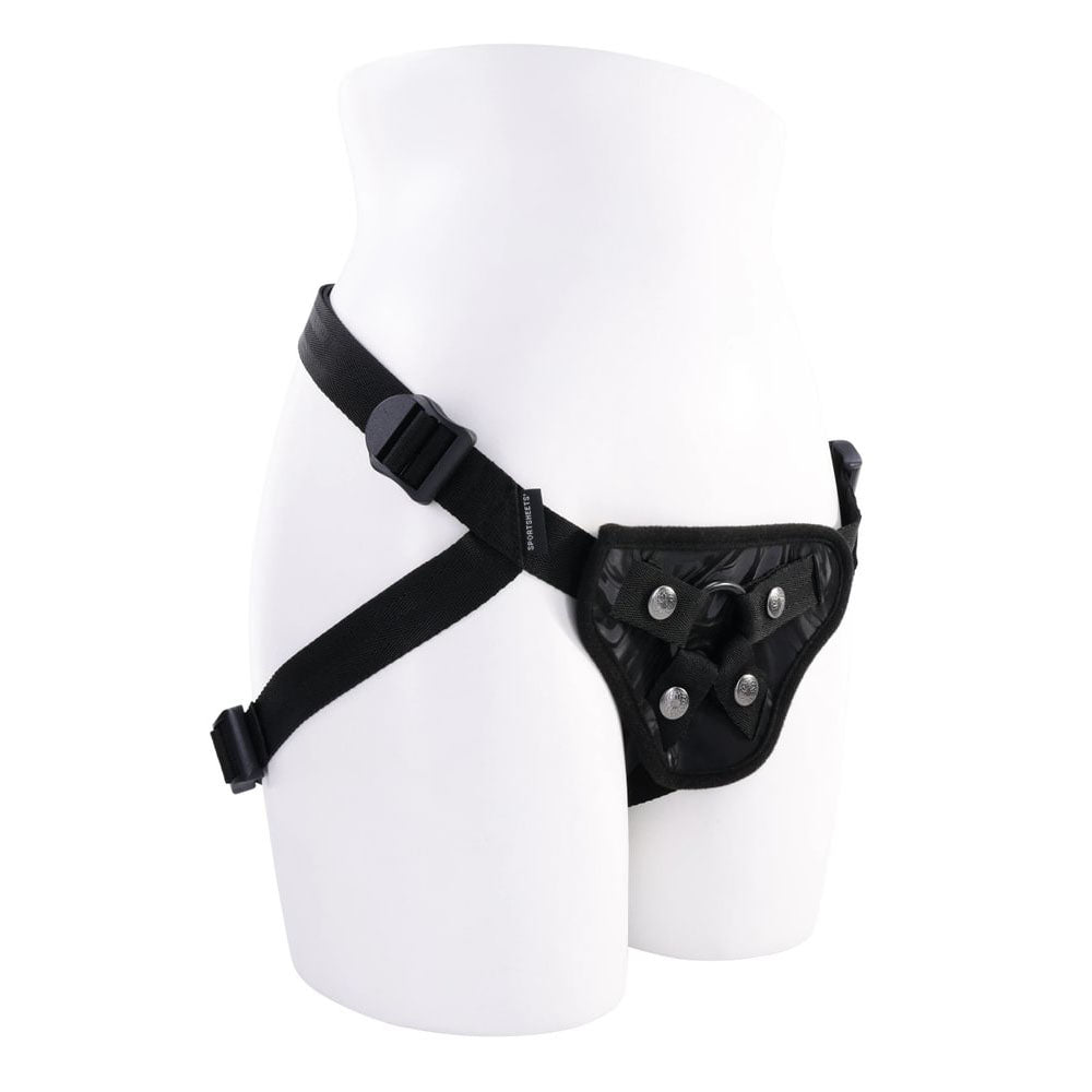 SPORTSHEETS Velvet Noir Strap On - Adjustable Harness