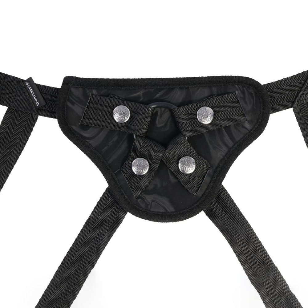 SPORTSHEETS Velvet Noir Strap On - Adjustable Harness