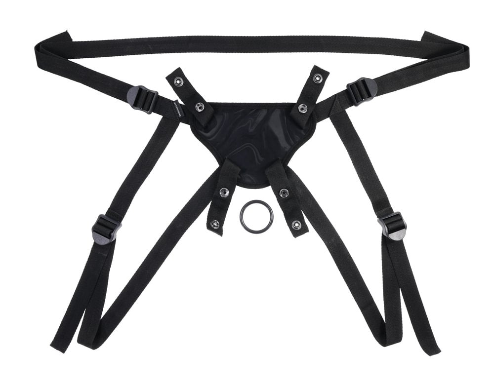 SPORTSHEETS Velvet Noir Strap On - Adjustable Harness