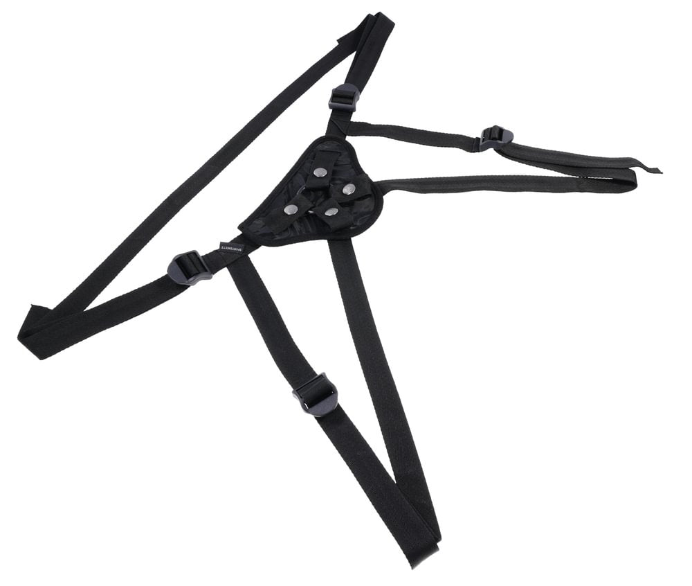 SPORTSHEETS Velvet Noir Strap On - Adjustable Harness
