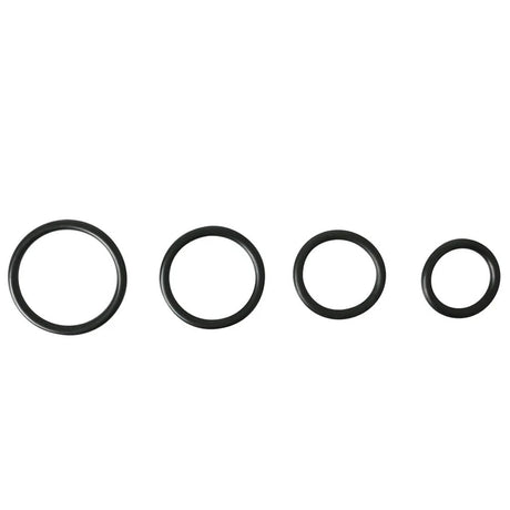 SPORTSHEETS Rubber O-Ring 4 Pack - Black Rings - 4 Pack - Naughty by Nature Adult Store