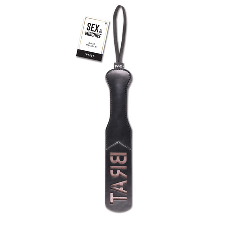 Sex & Mischief Brat Paddle - Black Spanking Paddle - Naughty by Nature Adult Store