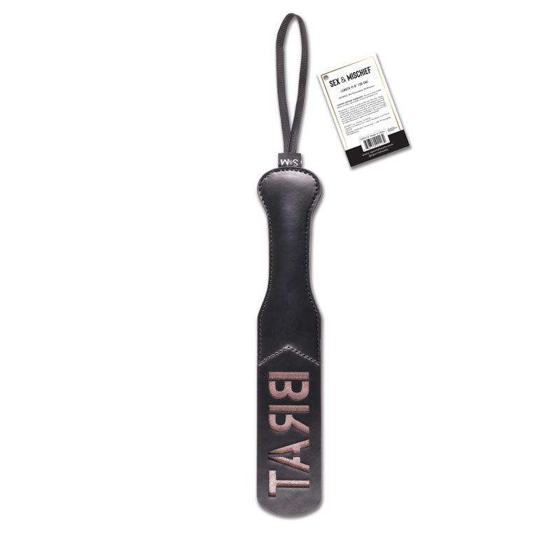 Sex & Mischief Brat Paddle - Black Spanking Paddle - Naughty by Nature Adult Store
