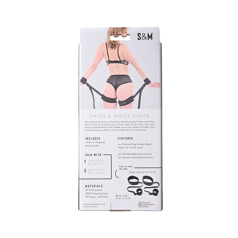 Sex & Mischief Thigh & Wrist Cuffs - Black Restraints - Naughty by Nature Adult Store