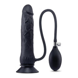 7.5 Inch Inflatable Dildo With Balls Black 20.3 Cm Inflatable Dong