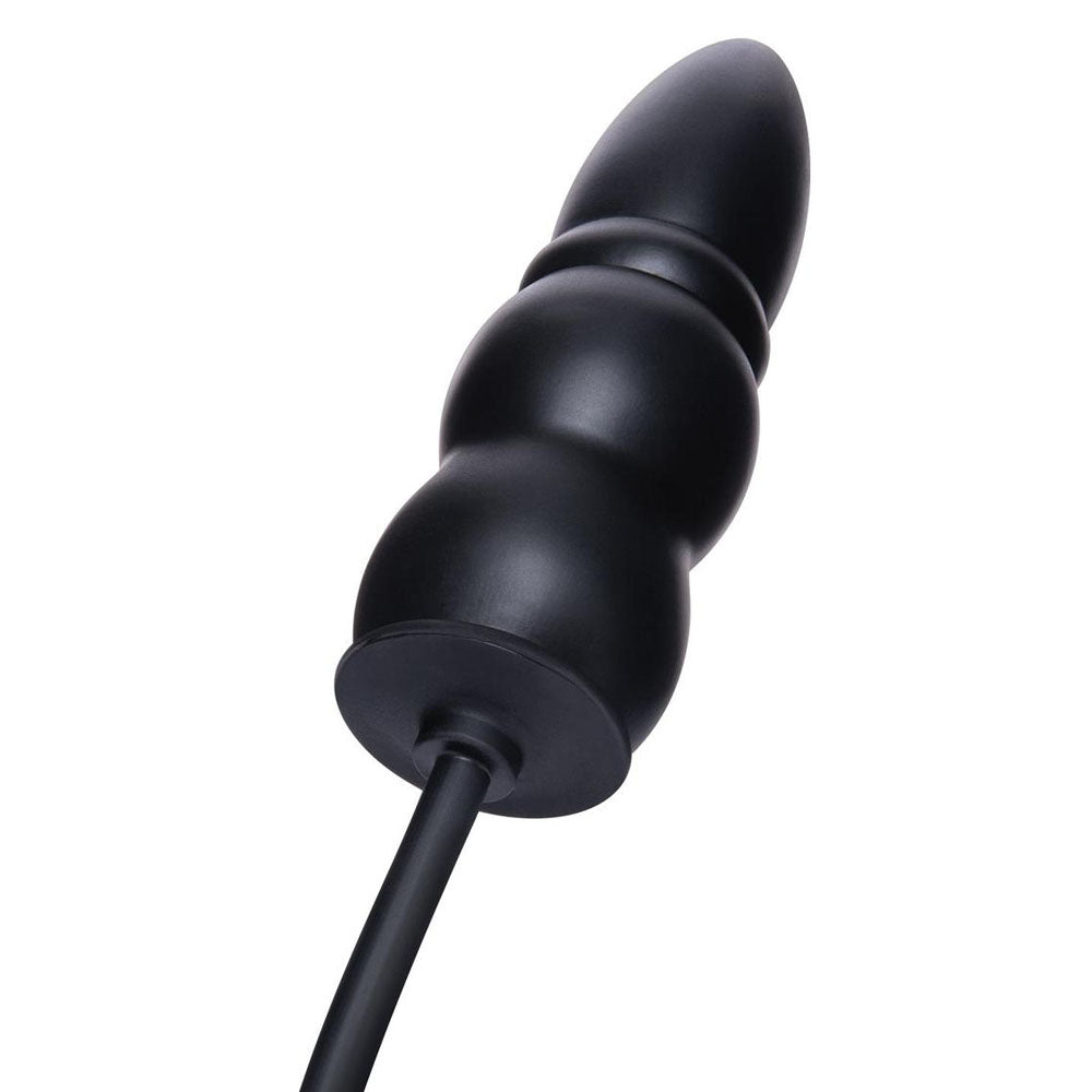 Size Up 5.5 Inch Ripple Inflatable Butt Plug Black 15.2 cm