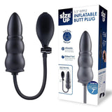 Size Up 5.5 Inch Ripple Inflatable Butt Plug Black 15.2 cm