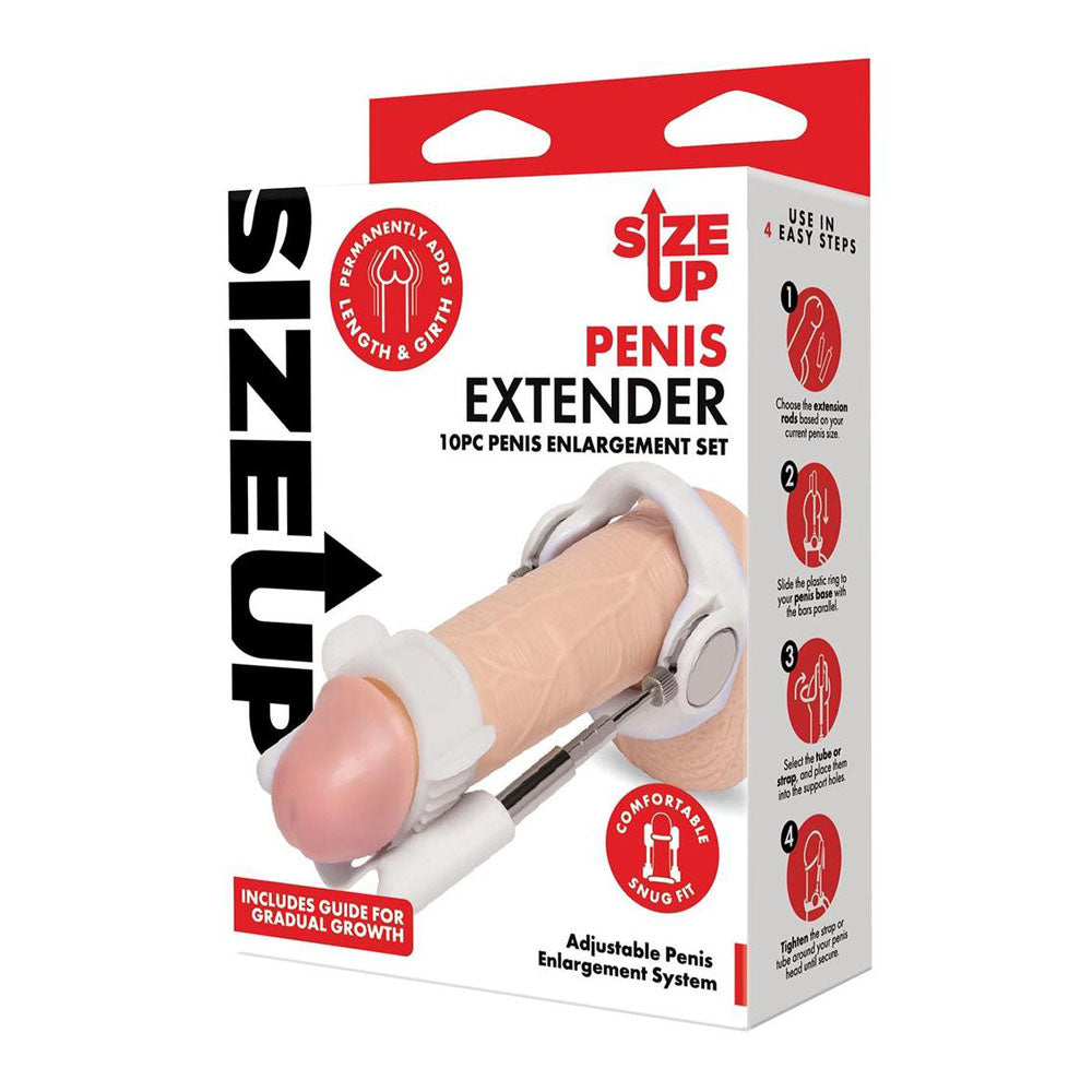 Size Up Penis Extender - White Penis Extender Kit - 10 Piece Set - Naughty by Nature Adult Store