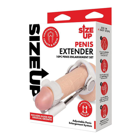 Size Up Penis Extender - White Penis Extender Kit - 10 Piece Set - Naughty by Nature Adult Store