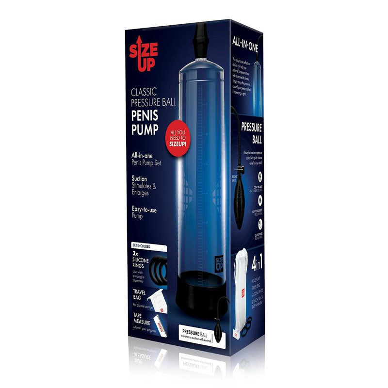 Size Up Classic Ball Penis Pump - Clear Penis Pump - Naughty by Nature Adult Store