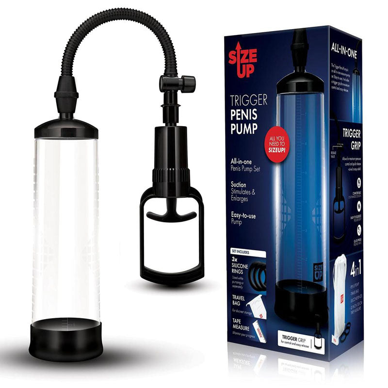 Size Up Trigger Penis Pump - Clear Penis Pump - Naughty by Nature Adult Store