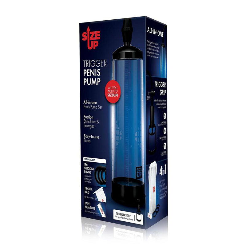 Size Up Trigger Penis Pump - Clear Penis Pump - Naughty by Nature Adult Store