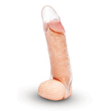 Size Up 1 Inch See-Thru Penis Extender with Ball Loop - Clear 2.5 cm (1'') Penis Extension Sleeve - Naughty by Nature Adult Store