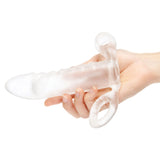 Size Up Vibrating 2 Inch Penis Extender + Ball Loop - Clear 5 cm (2'') Vibrating Penis Extension Sleeve - Naughty by Nature Adult Store