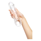 Size Up 3 Inch See-Thru Penis Extender with Ball Loop - Clear 7.6 cm (3'') Penis Extension Sleeve - Naughty by Nature Adult Store