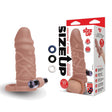Size Up Vibrating 1 Inch Penis Extender + Ball Loop - Tan 2.5 cm (1'') Vibrating Penis Extension Sleeve - Naughty by Nature Adult Store
