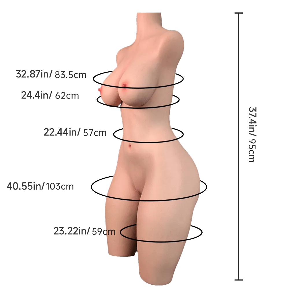 Savannah Lifelike Silicone Sex Doll Torso with Slim Body