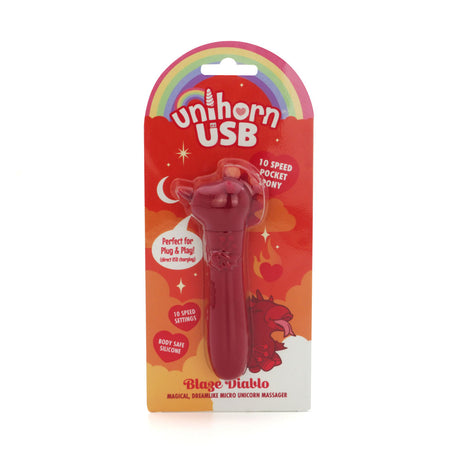 Unihorn - USB Bullet - Blaze Diablo - Red USB Rechargeable Vibrating Bullet - Naughty by Nature Adult Store