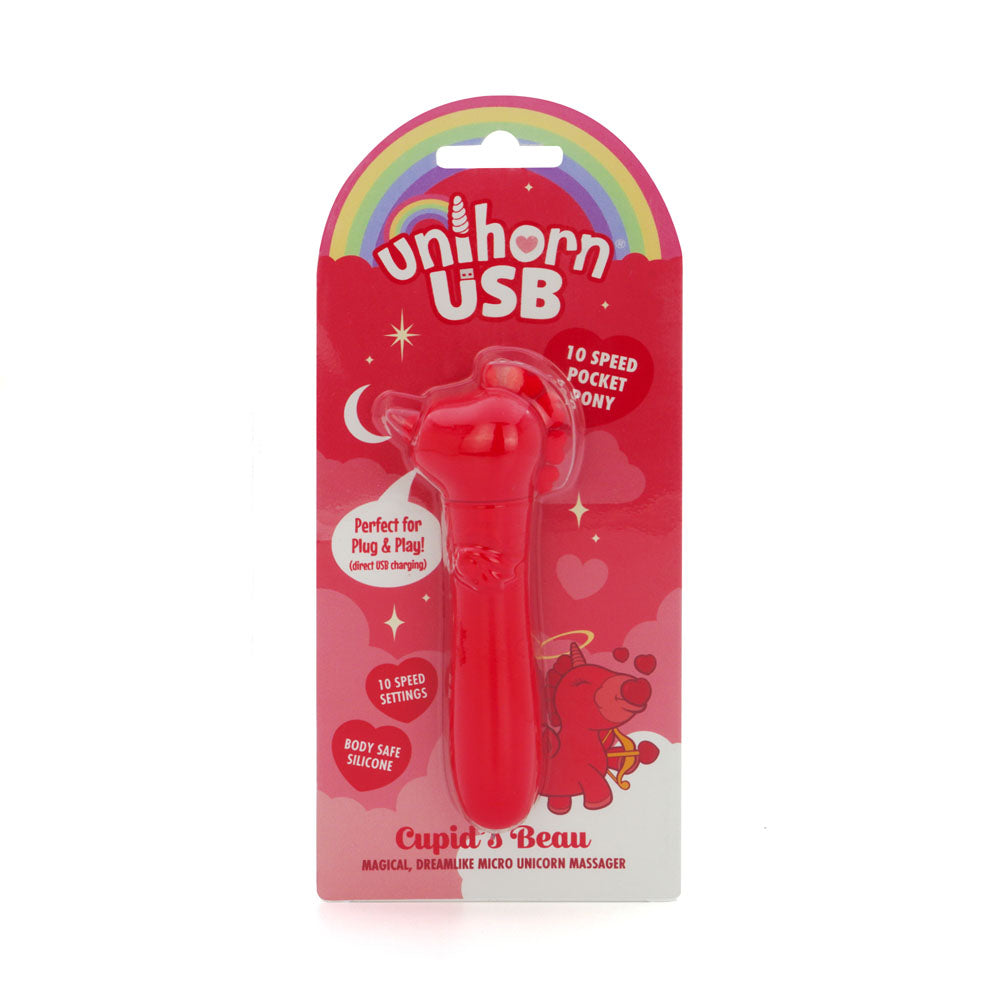 Unihorn - USB Bullet - Cupid's Beau - Red USB Rechargeable Vibrating Bullet - Naughty by Nature Adult Store