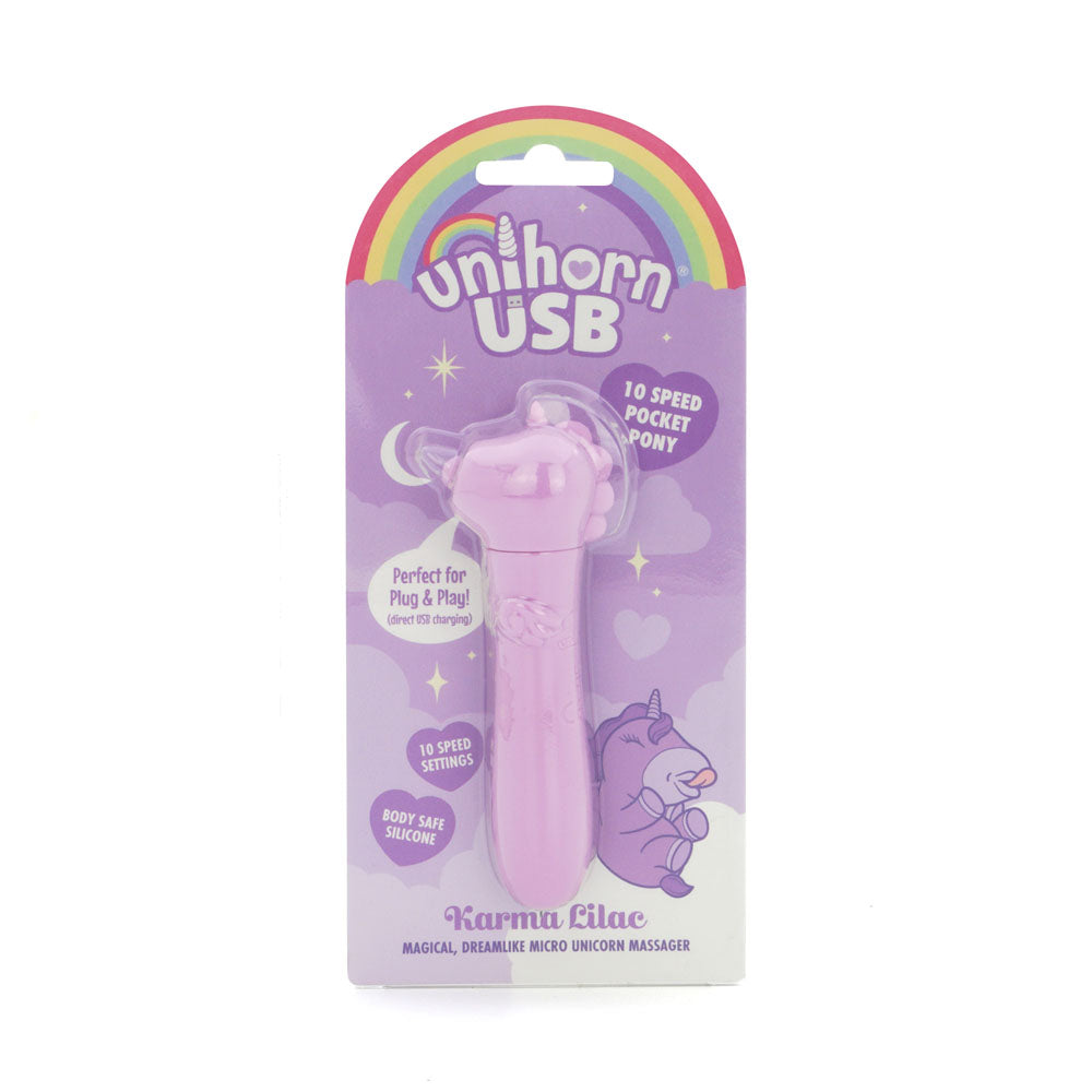 Unihorn - USB Bullet - Karma Lilac - Lilac USB Rechargeable Vibrating Bullet - Naughty by Nature Adult Store
