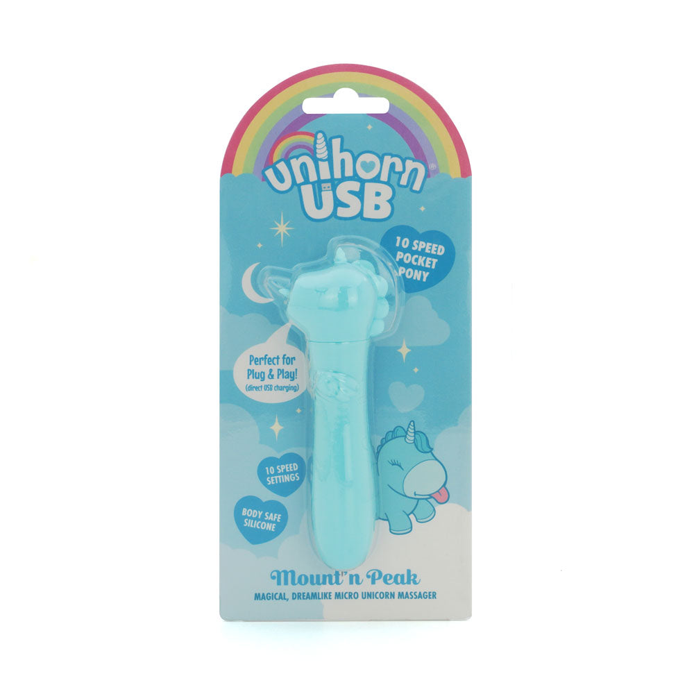 Unihorn - USB Bullet - Mount'n Peak - Teal USB Rechargeable Vibrating Bullet - Naughty by Nature Adult Store