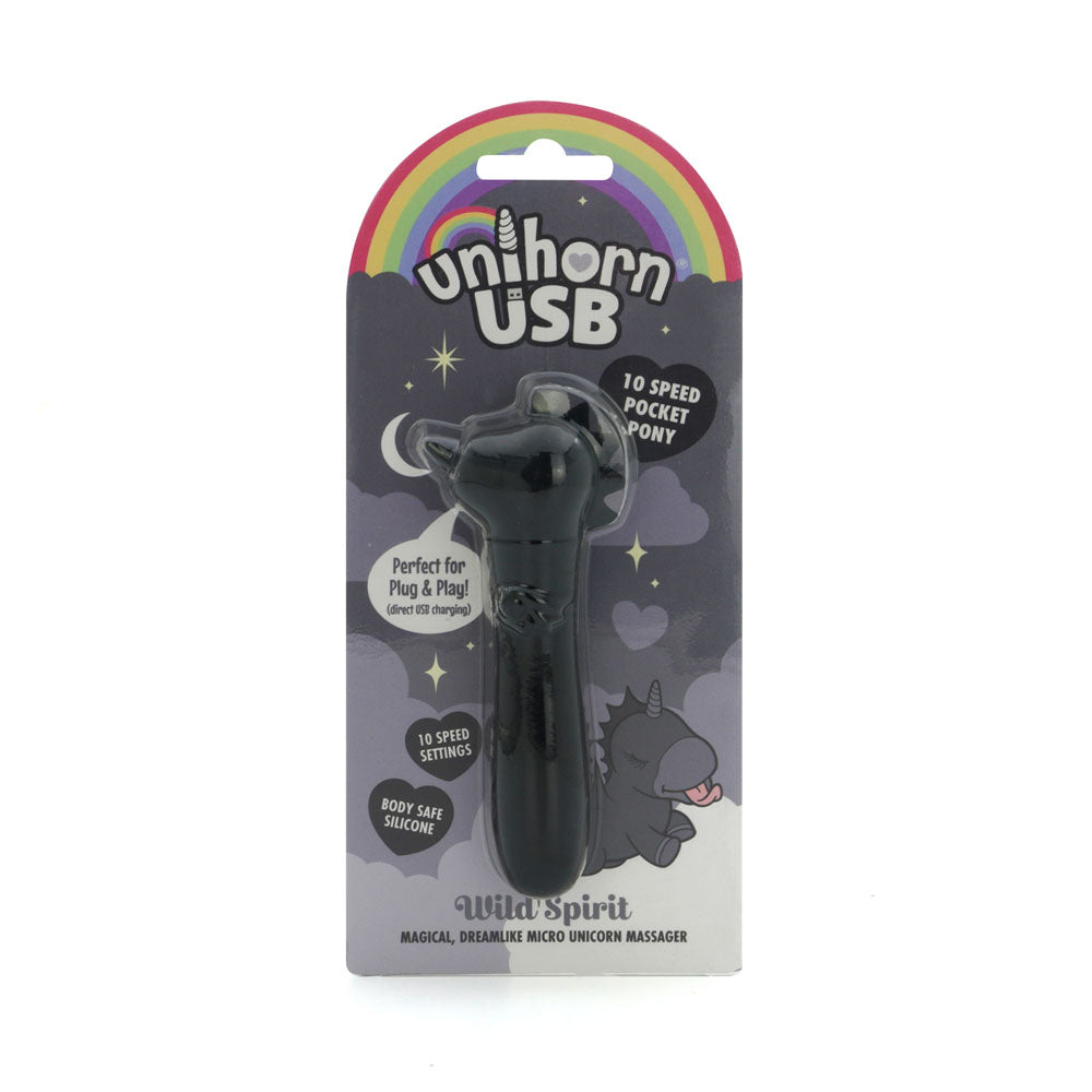 Unihorn - USB Bullet - Wild Spirit - Black USB Rechargeable Vibrating Bullet - Naughty by Nature Adult Store
