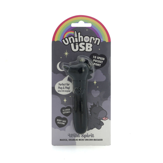 Unihorn - USB Bullet - Wild Spirit - Black USB Rechargeable Vibrating Bullet - Naughty by Nature Adult Store