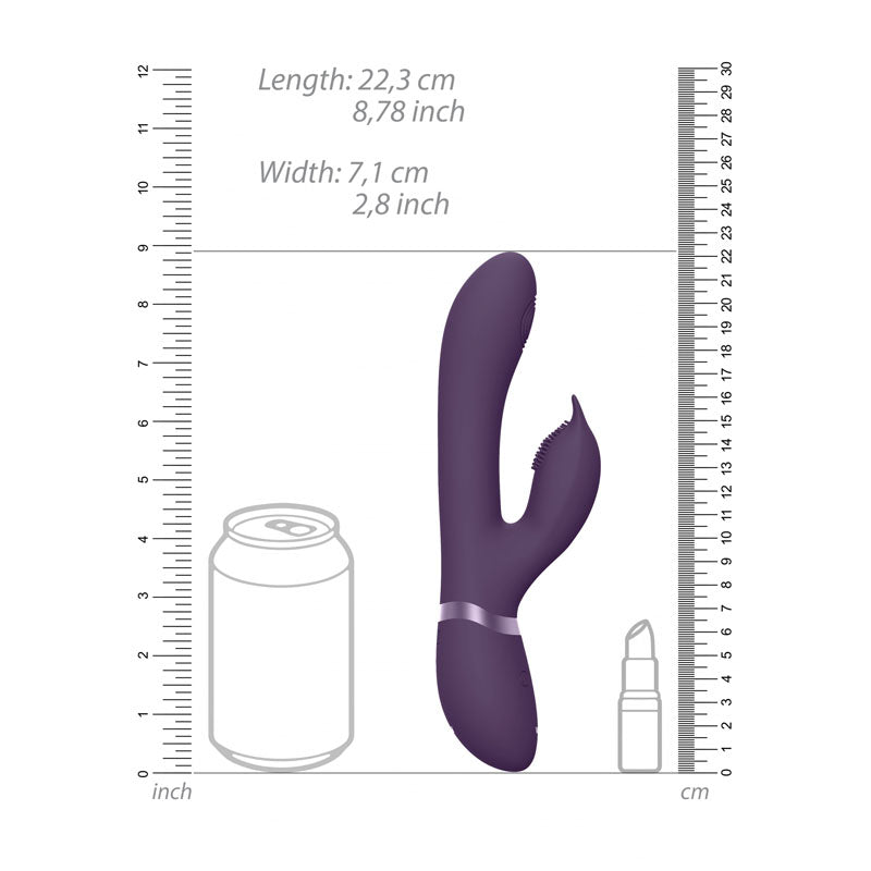 VIVE Aimi - Purple - Purple 22.3 cm USB Rechargeable Rabbit Vibrator - Naughty by Nature Adult Store