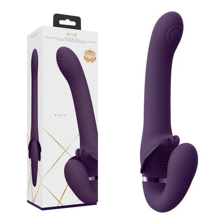 Vive SATU - Purple 23 cm USB Rechargeable Strapless Strap-On - Naughty by Nature Adult Store