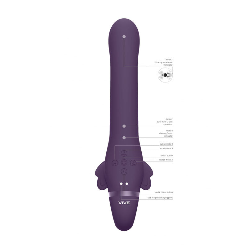 Vive SATU - Purple 23 cm USB Rechargeable Strapless Strap-On - Naughty by Nature Adult Store