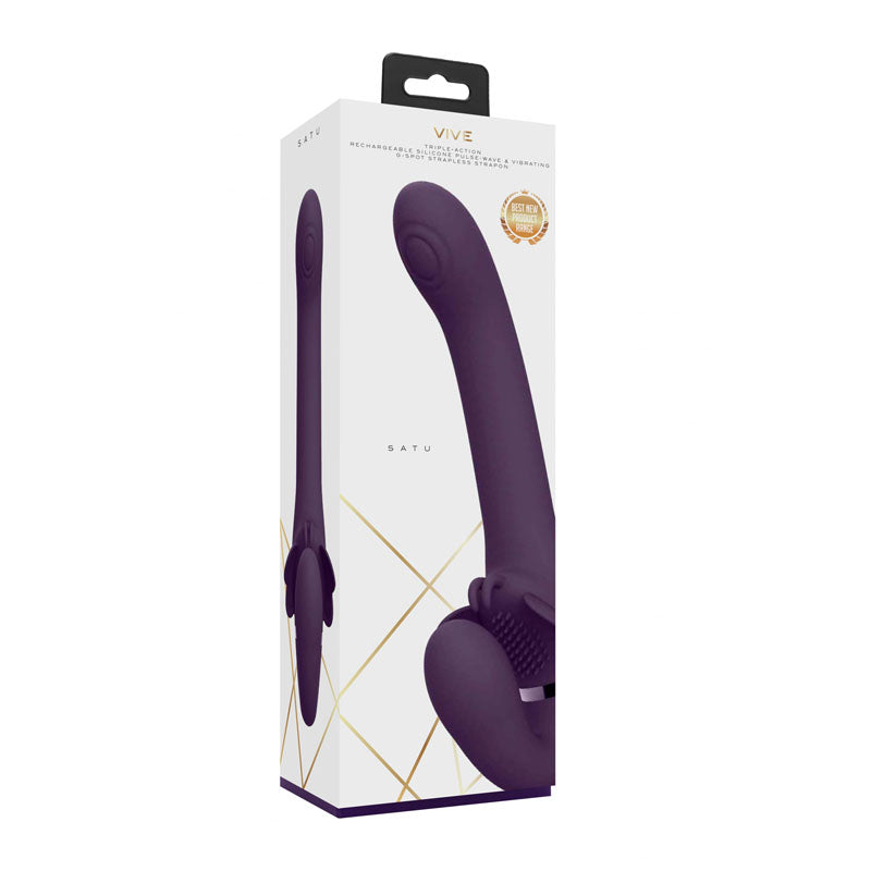 Vive SATU - Purple 23 cm USB Rechargeable Strapless Strap-On - Naughty by Nature Adult Store