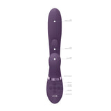VIVE Ena - Purple - Purple 25 cm USB Rechargeable Thrusting Vibrator with Air Wave Stimulator - Naughty by Nature Adult Store