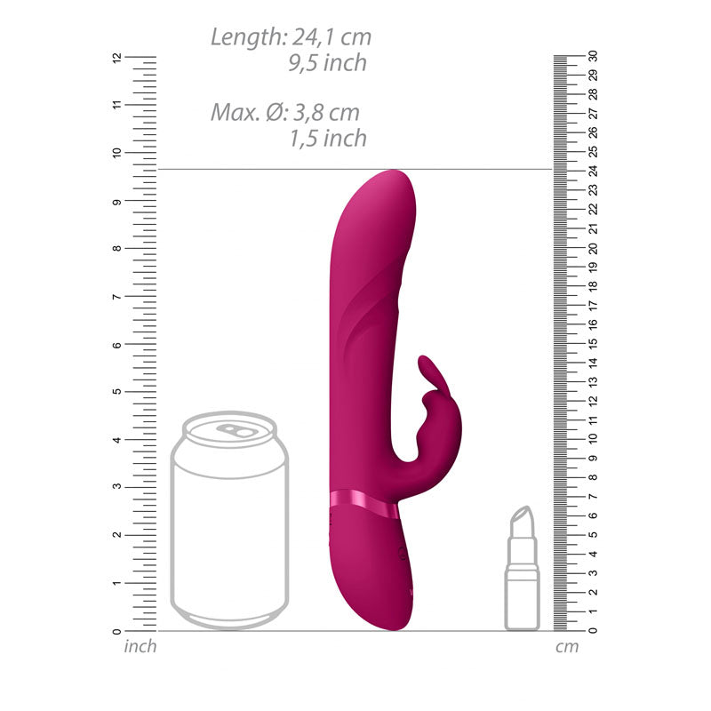 VIVE Nari - Pink - Pink 24.1 cm USB Rechargeable Rabbit Vibrator - Naughty by Nature Adult Store