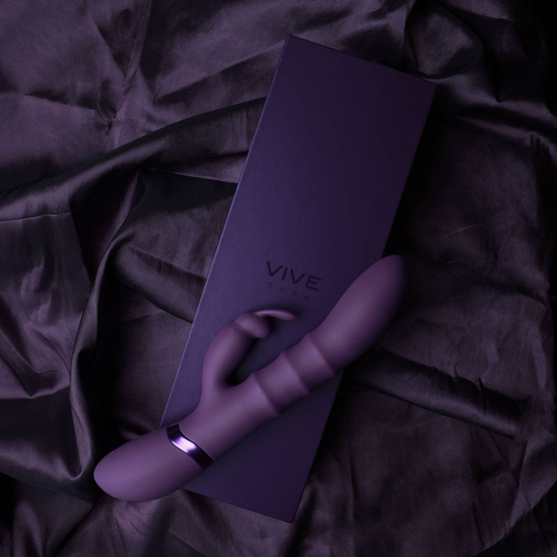 VIVE Sora - Purple - Purple 24.2 cm USB Rechargeable Rabbit Vibrator - Naughty by Nature Adult Store