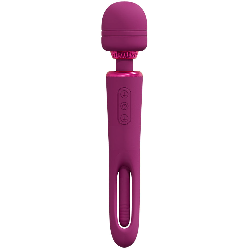 VIVE Kiku - Pink - Pink 25.2 cm USB Rechargeable Dual End Massage Wand with Flapping Tip - Naughty by Nature Adult Store