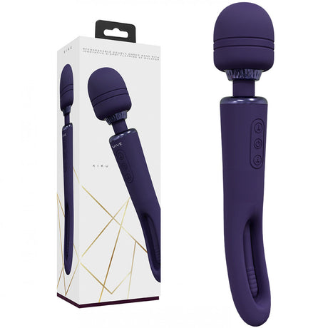 VIVE Kiku - Purple - Purple 25.2 cm USB Rechargeable Dual End Massage Wand with Flapping Tip - Naughty by Nature Adult Store
