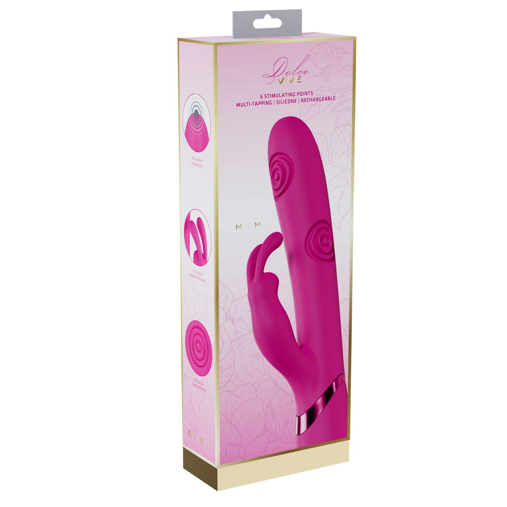 VIVE Mimi - Pink Rechargeable Vibrating & Tapping Rabbit Vibrator