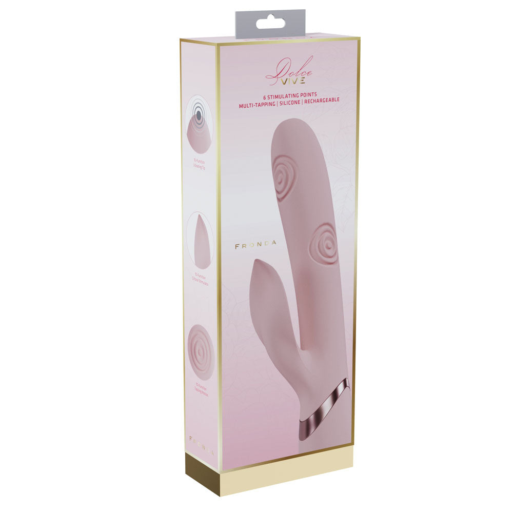 VIVE Fronda - Pink Rechargeable Tapping Rabbit Vibrator