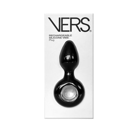 VERS Rechargeable Silicone Plug Vibe - Black 12.5 cm USB Rechargeable Vibrating Butt Plug - Naughty by Nature Adult Store