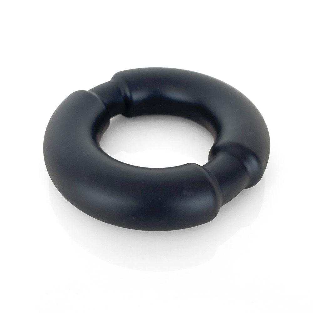 VERS Liquid Silicone Weighted Steel Core C-Ring - Black - Naughty by Nature Adult Store
