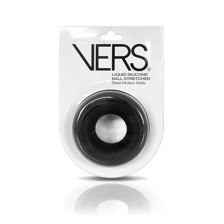 VERS Liquid Silicone Steel Motion Ball Stretcher - Black Ball Stretcher Ring with Steel Motion Balls - Naughty by Nature Adult Store