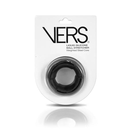 VERS Liquid Silicone Black Ball Stretcher Ring with Steel Core - Naughty by Nature Adult Store